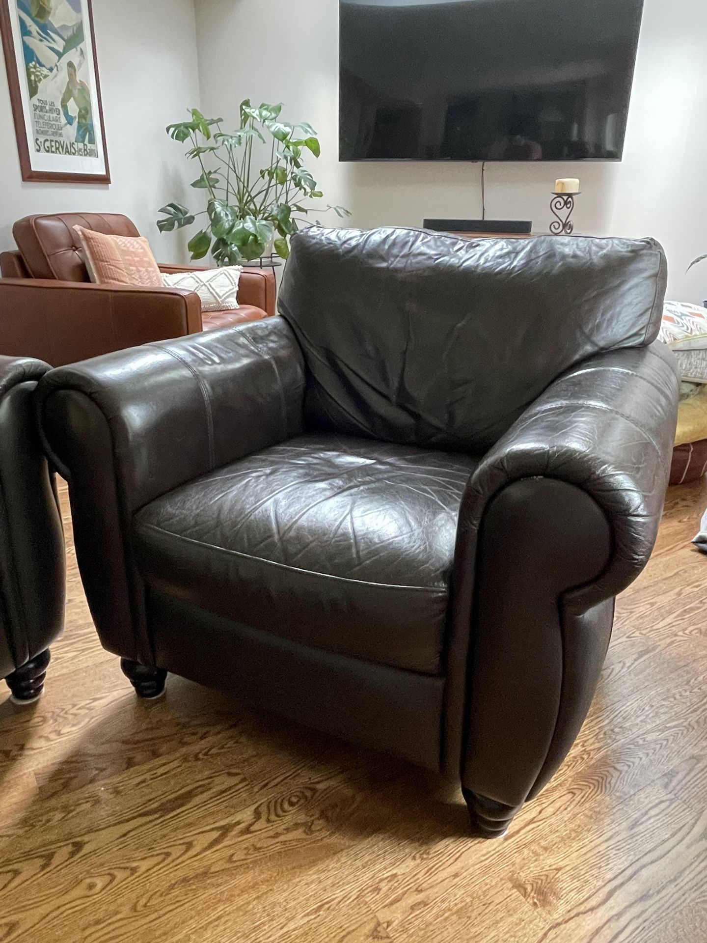 Black Leather Armchairs