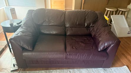 Mulberry Leather Sofa & Loveseat Set — $325 OBO