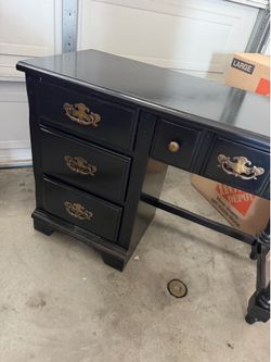 Black wood desk