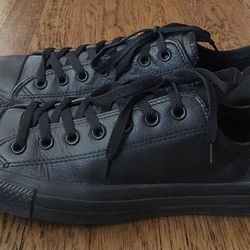 MENS CONVERSE BLACK LEATHER SHOES
