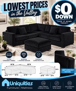 Sectional with ottoman