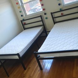 Twin Bed With Spring Mattress - Set Of 2