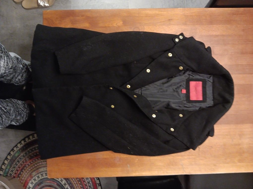 Mango Suit Black Pea Coat