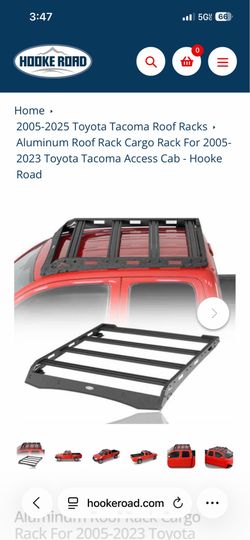 Toyota Tacoma roof rack with LED light