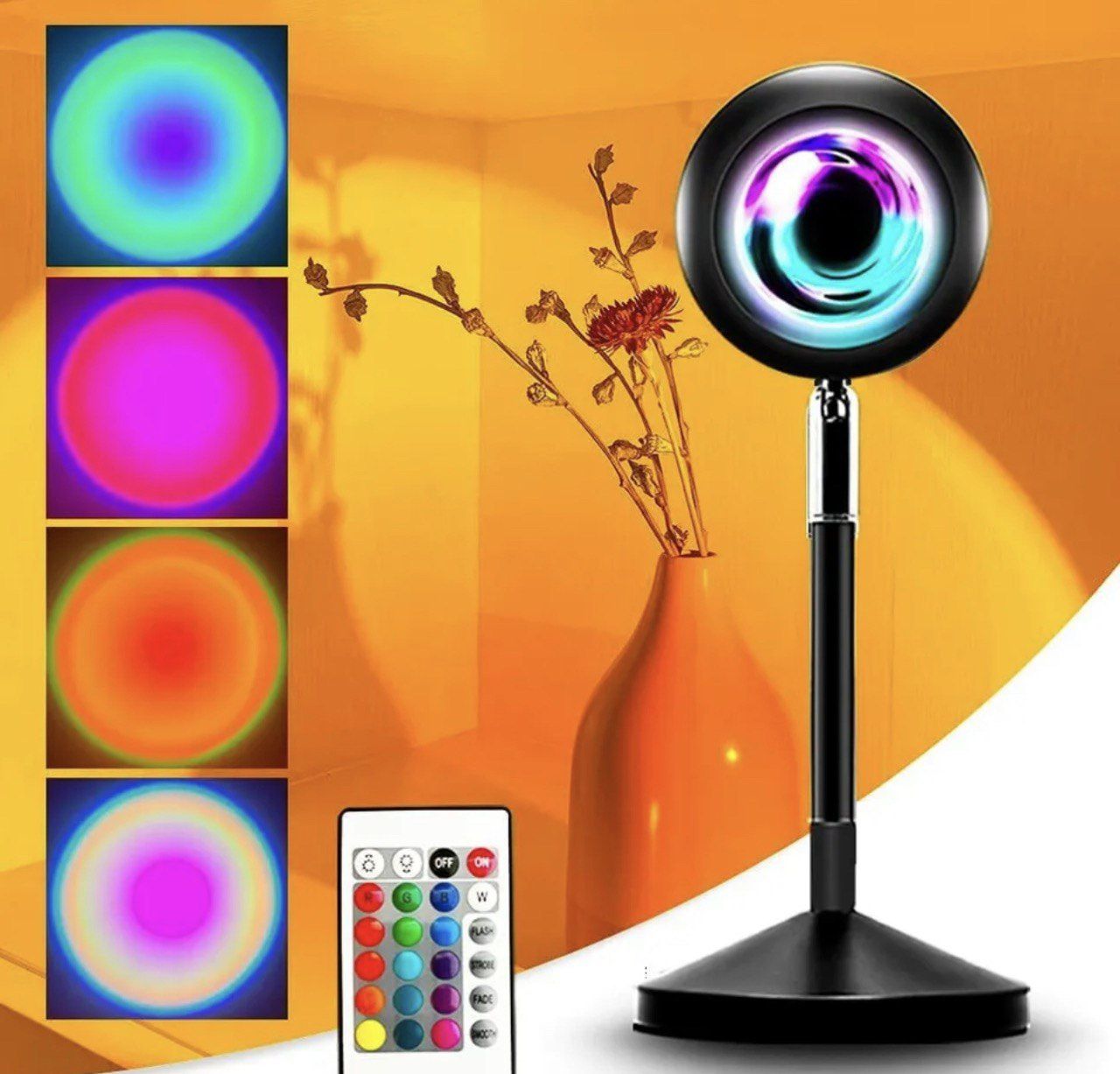 Sunset Projection Lamp - 16 Colors Changing Projection Led Light, Rainbow Night
