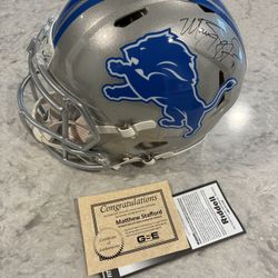 Authentic Matthew Stafford Signed Detroit Lions Helmet