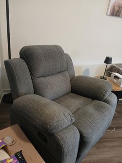 Gray micro fiber recliner