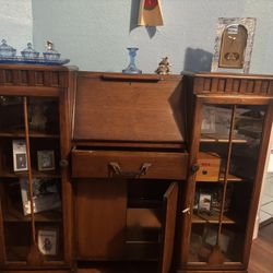 Vintage Secretary Desk Hutch
