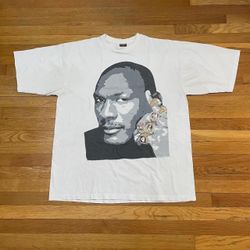 Michael Jordan 6 Rings Big Face Bootleg White Rap Tee