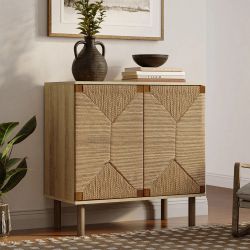 LuxenHome 31.7-in W 2-Door Brown Accent Cabinet Item ,IF2223