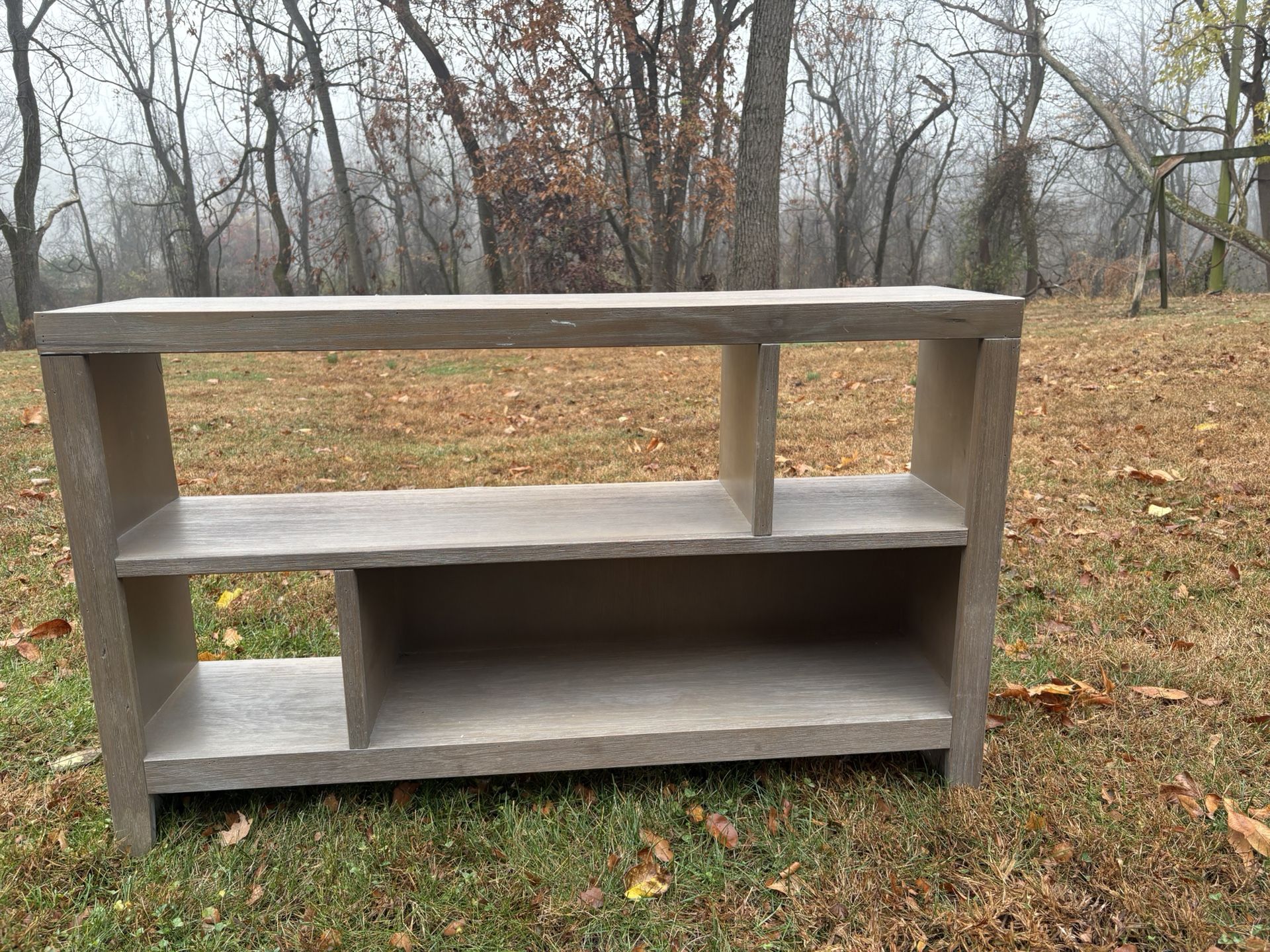 Driftwood Grey Media Console/Bookshelf 