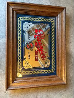 Vintage rainier and miller beer bar mirror frames