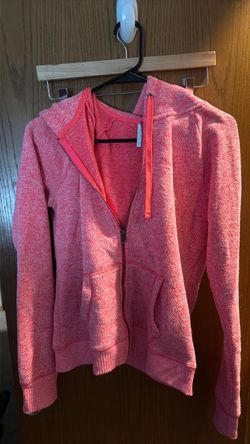 Pink Heathered Zip-Up Hoodie