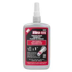 Vibra-TITE 13125 Permanent Strength Anaerobic Threadlocker, Red, 250 ml Bottle