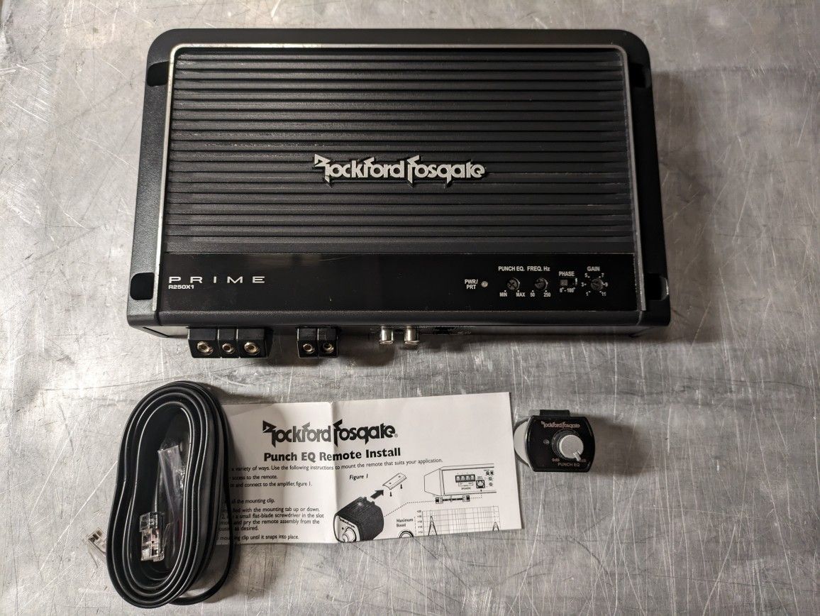 Rockford Fosgate Amplifier Prime R250X1 With Bass Knob 