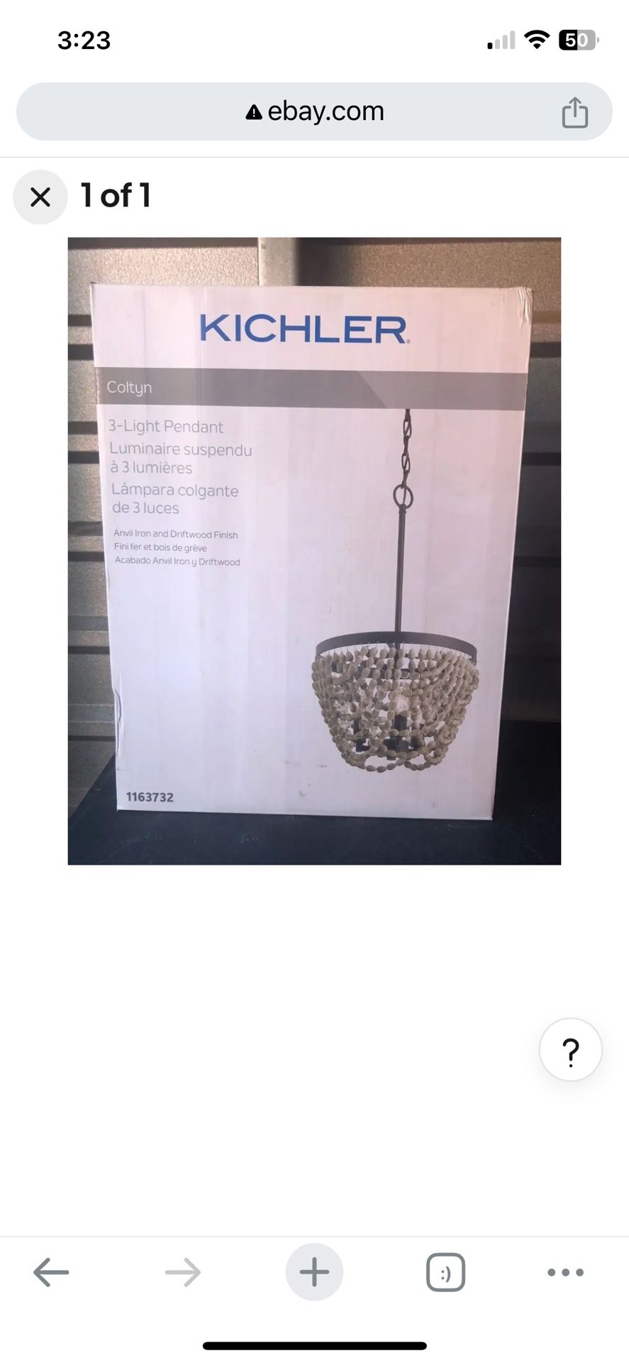 Kichler Coltyn 3-light Anvil Iron and Driftwood Finish Pendant Light