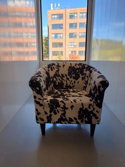Wayfair Cow Print Barrel Accent Chair – $75