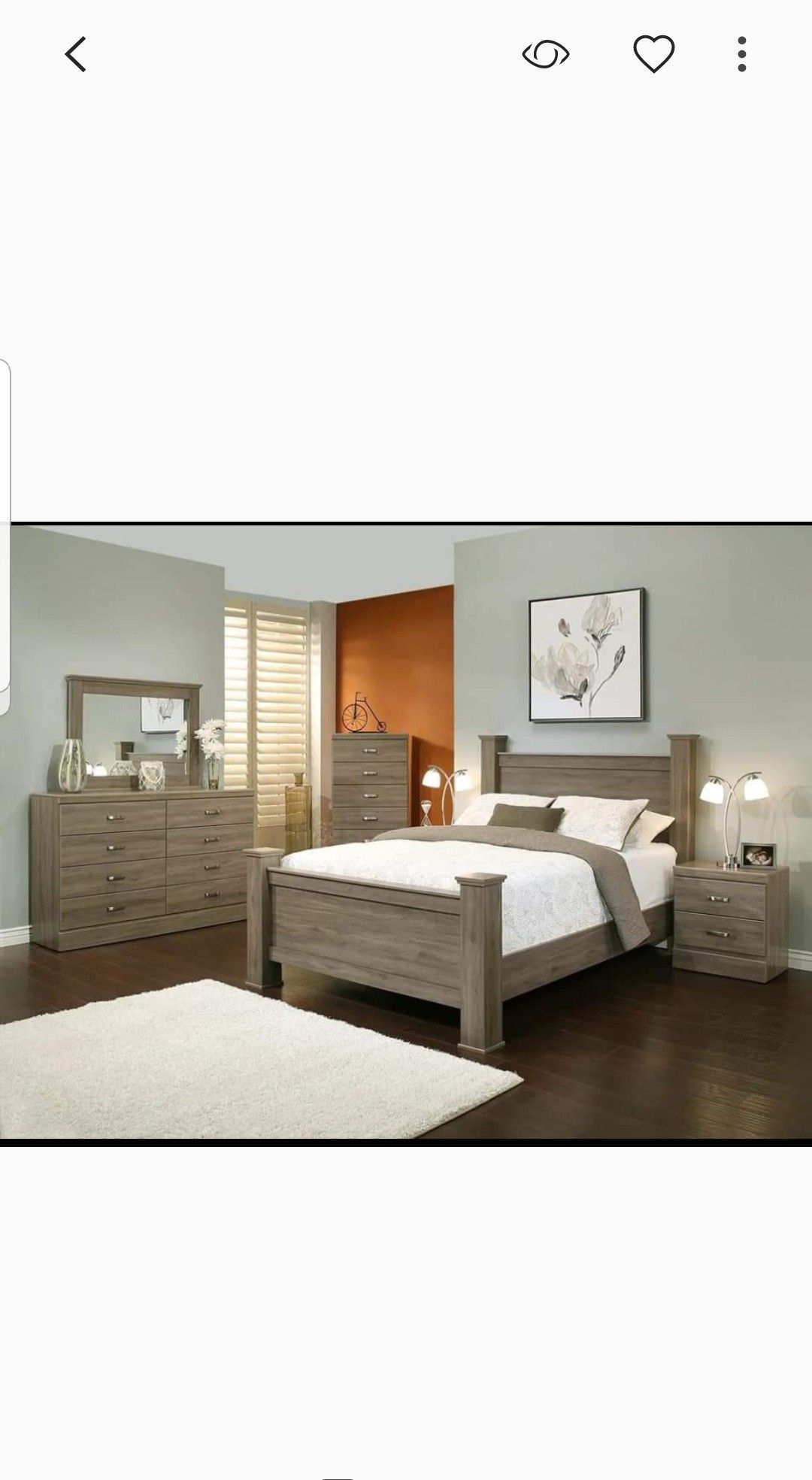 BRAND NEW 4 PC QUEEN SIZE BEDROOM SET BED DRESSER MIRROR NIGHTSTAND NEW FURNITURE ADD MATTRESS AVAILABLE USA MEXICO FURNITURE