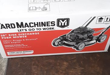 BRAND NEW LAWN MOWER 20" side discharge push mower 125cc Briggs & Stratton