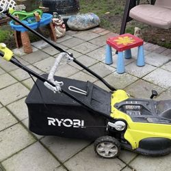 Ryobi Electric Mower With Battery And Charger