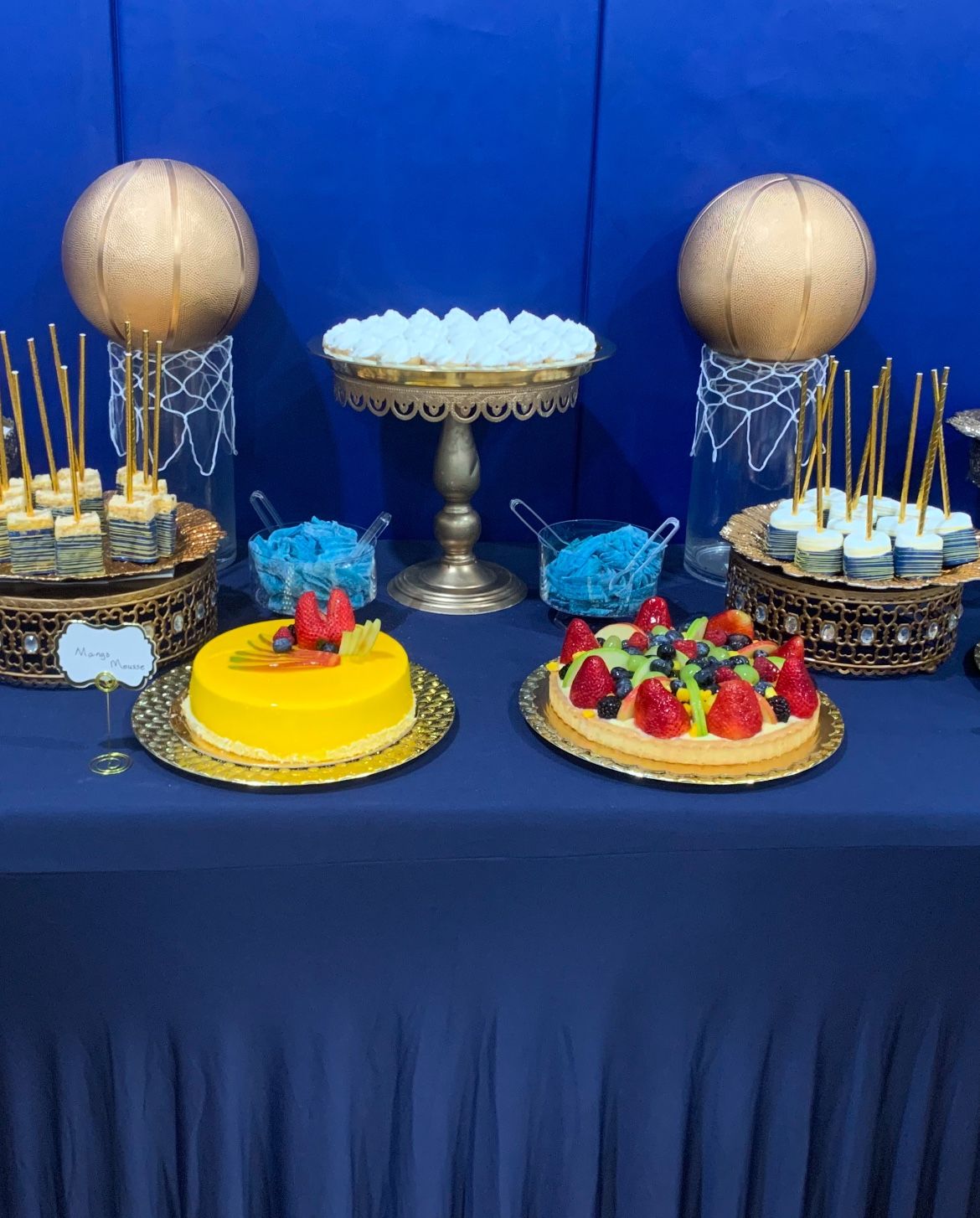 Gold Painted Basketballs and Stands
