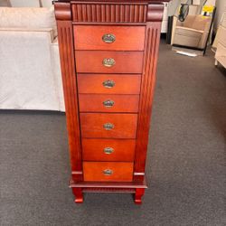 New Assemble- Jewelry Storage with 2 Side Doors 7 Drawers and Flip-Top Mirror. 15"X 9" X 38.5