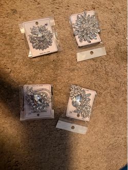 Silver Rhinestone Brooches