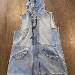 Womans Jean Vest Zip Up Size Large By Ci Sono #15