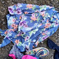 Petite Floral Button  Shirt Tie Bottom