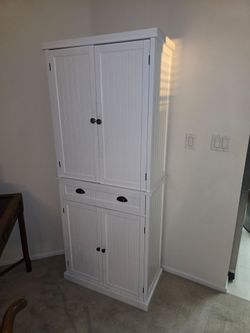 Pantry, used white, 30in x 72in high x 16in deep and fully assembled