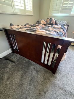 Full size Mahogany bunk bed set