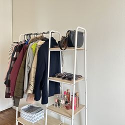 Tangkula Garment Rack with Shelves & Hanging Bar