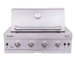 NEW NEVER USED IN BOX CHAR BROIL. MEDALLION 4 BURNER BUILTIN DUAL FUEL BBQ WITH FACTORY WARRANTY 9/4/23