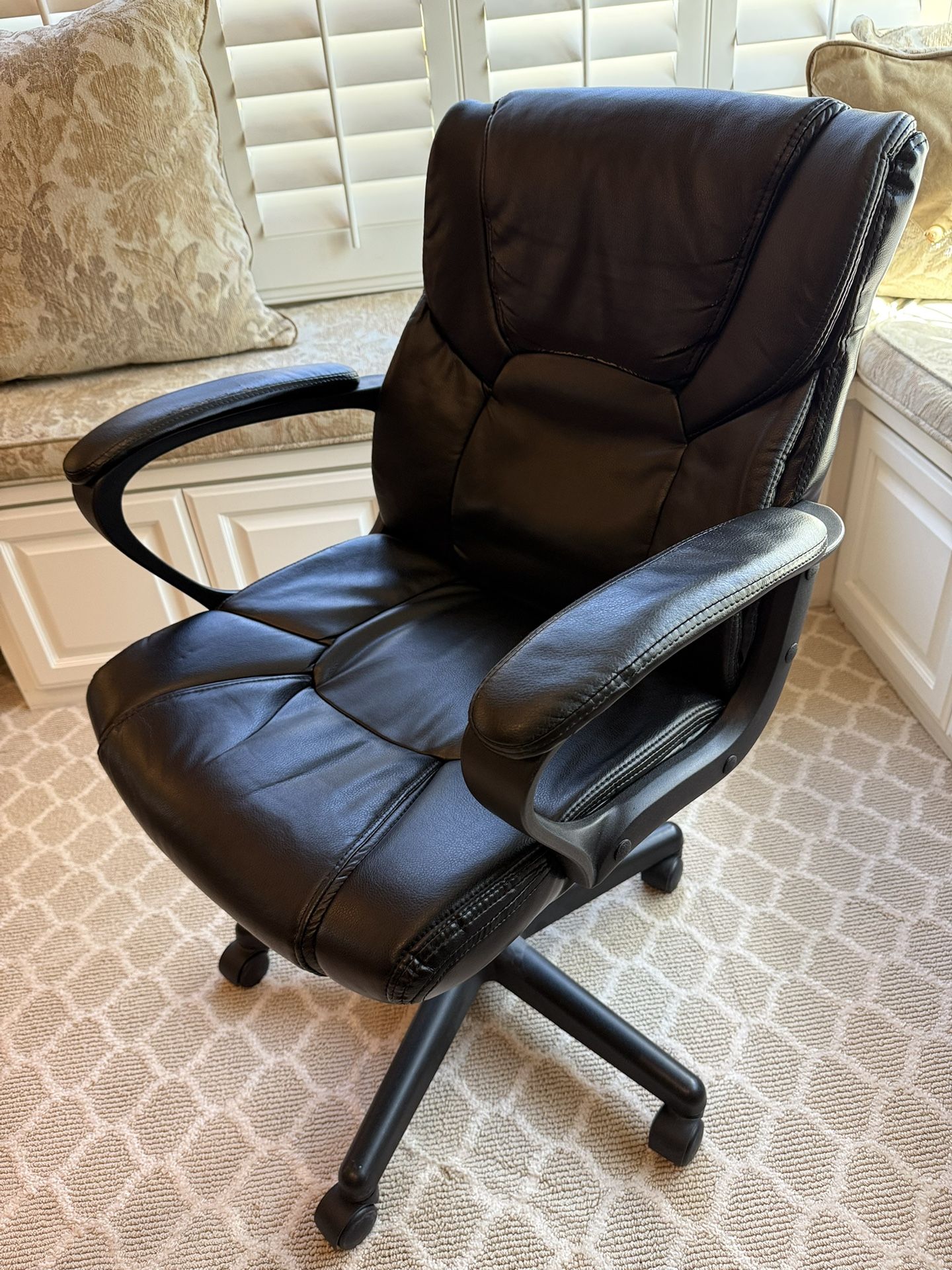 Black Faux Leather Office Chair