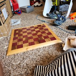 Wooden Chess Board Purple Heart Wallnut Cherry Wood