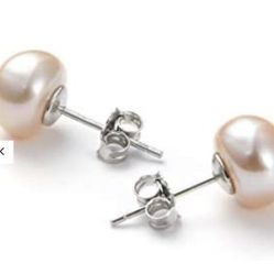 BYCHOOSING Pearl Earrings Studs Flat For Women Girls BRAND NEW
