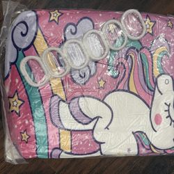 Kids’ Pink Unicorn Shower Curtain