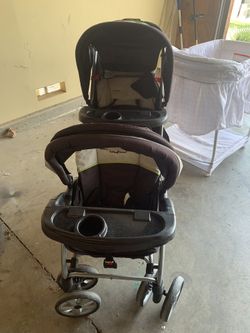 Baby trend double stroller & bassinet