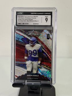 2023 Wildcard Aaron Donald American Metallix Glitter LA Rams NFL 1/1 Graded 9