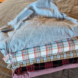 5 Mens Large Tall Button Up Shirts