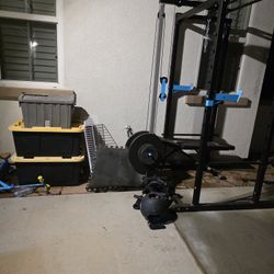 Weights Table Bench Barbell Cage 