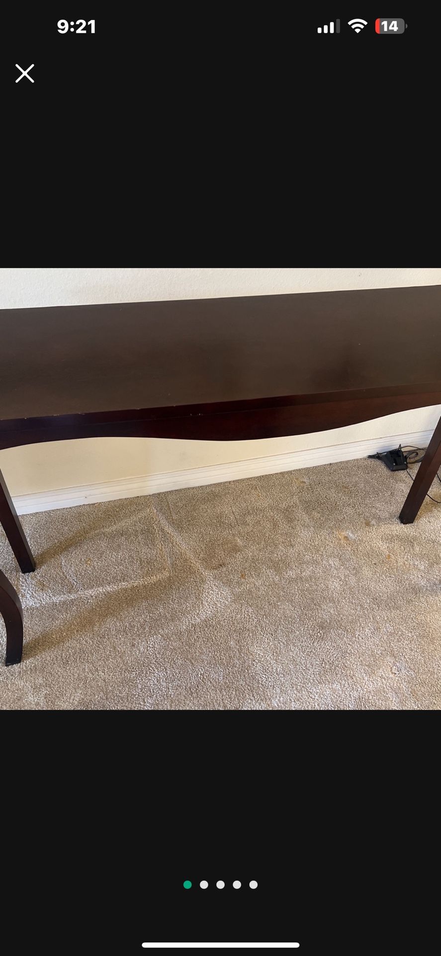 Brown Consol table. .