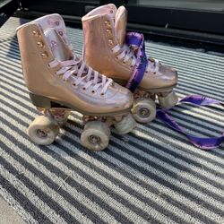Girls Impala Rose Gold Roller Skates  Size 2