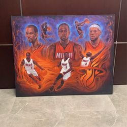 Big 3 Miami Heat Painting