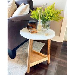 Lanham Marble Top Side Brown Table
