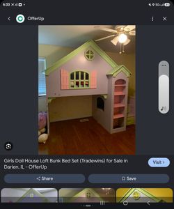 Girls Dollhouse Loft Bunk Bed
