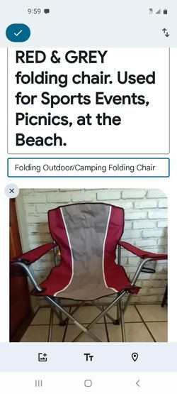 Red and Grey Folding Camping Chair