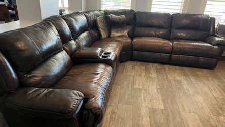 Brown leather Couch