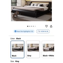 Bedroom Set (1 King bed frame, 2 Night Stands & 1 Dresser) - ALL HAVE LED LIGHTS