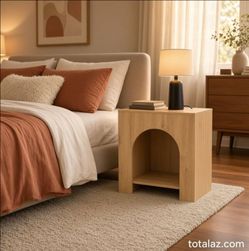 Modern Arch Nightstand Side Table with Power